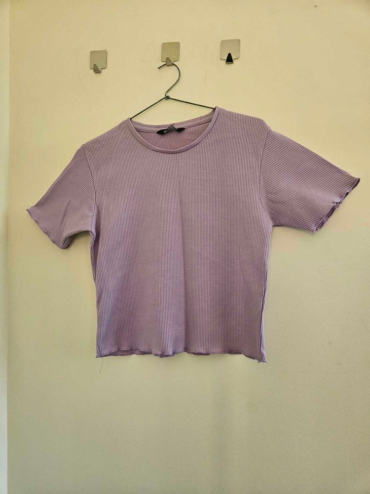 Lavender Ribbed Crop Top