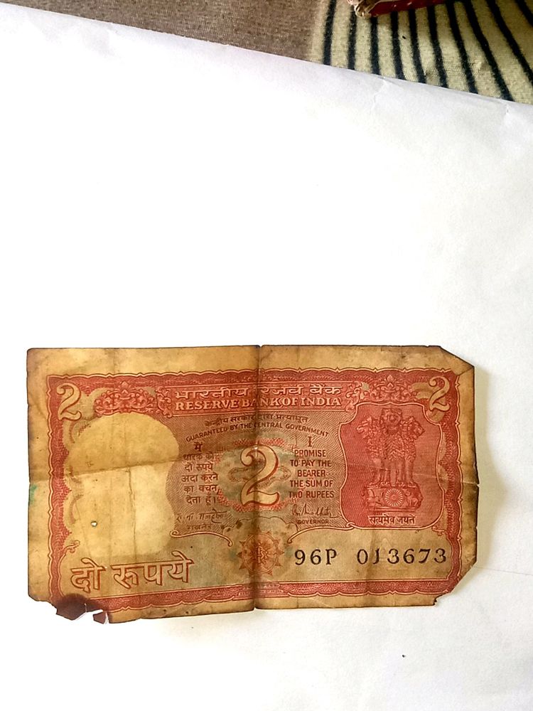 2 rupees note
