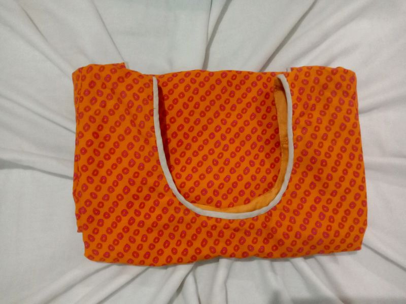 Orange Clr Kurthi Round Neck