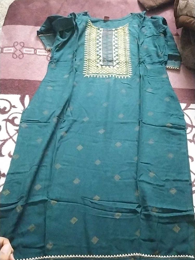 Used Kurti Palazzo Set With Dupata