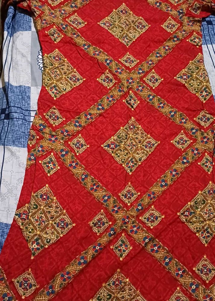 Red Patterned Dress