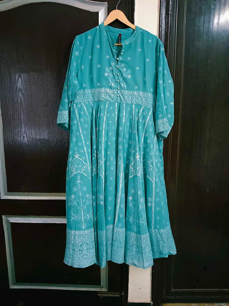 Juniper Mint Green Partywear Anarkali Set