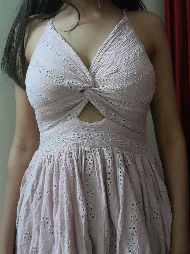 Coquette Floral Pastel Pink Beach Mini Dress