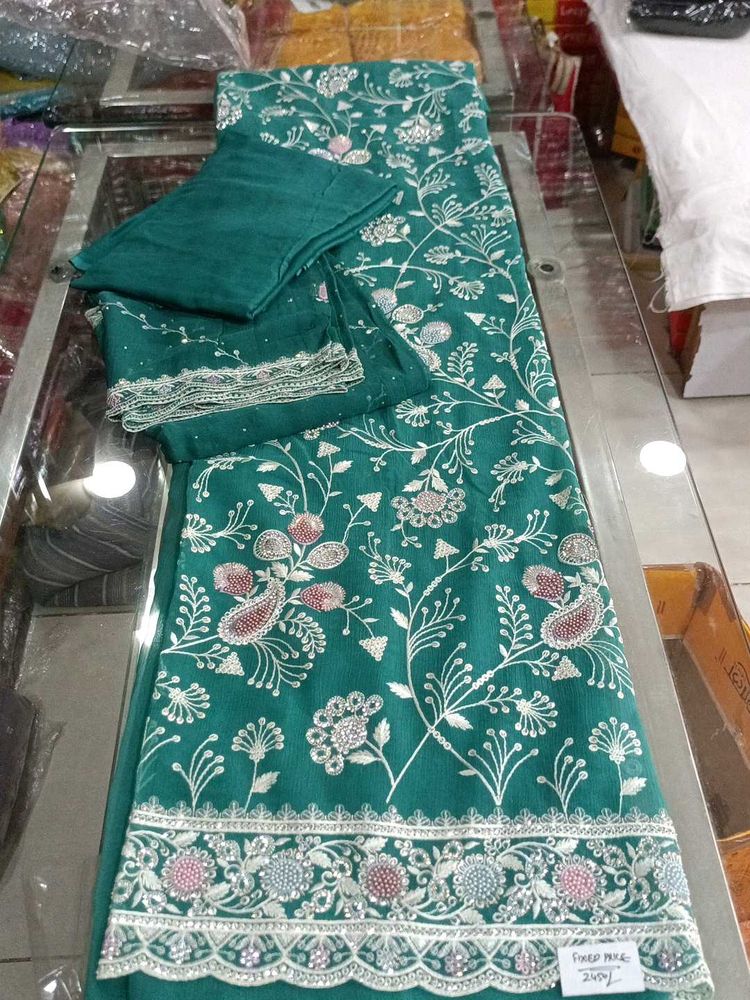 Emerald Green Embroidered Salwar Suit