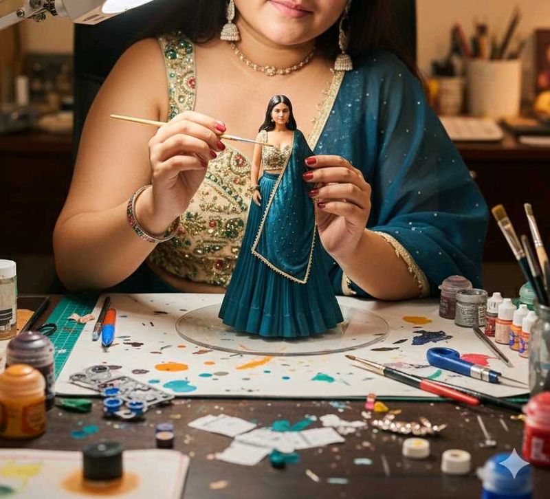 🔥 Designer Blue Lahenga 🔥