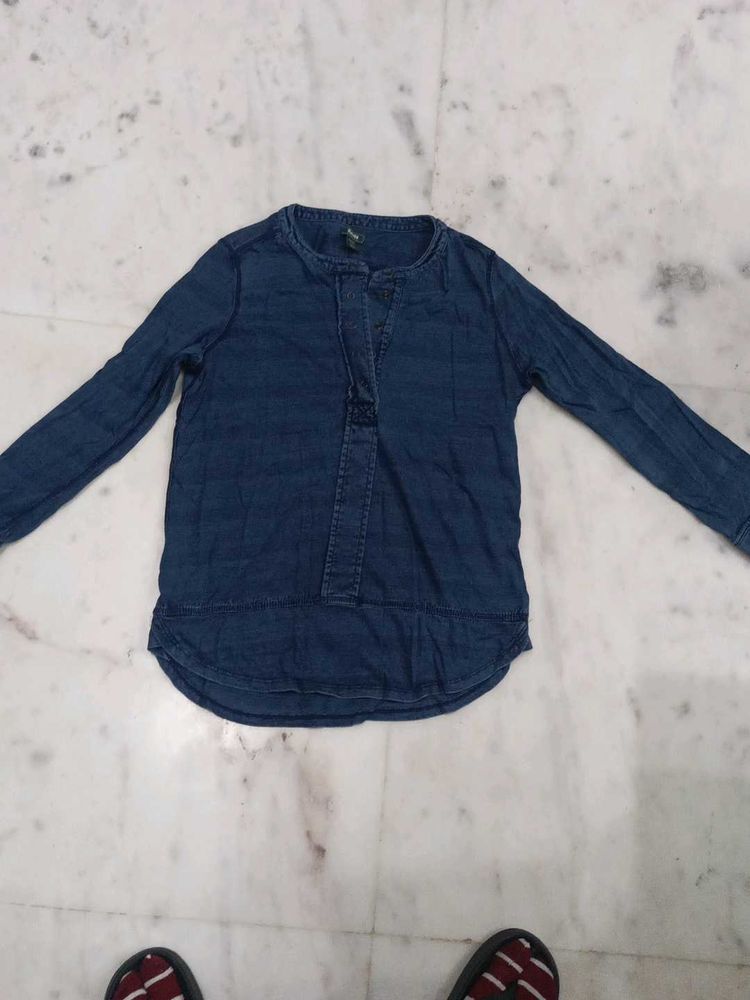 Denim Long Sleeve Top