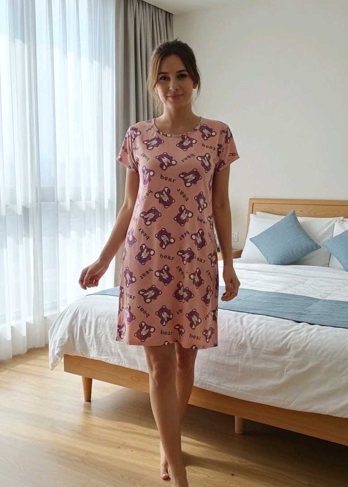 Cute Bear Print Nightdress