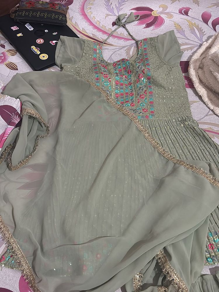 Two Kurti On Sale Green Sharara Kurt And Redsimple