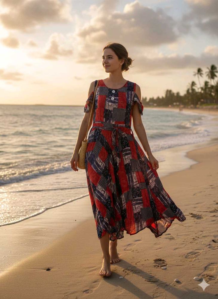 Patchwork Midi Sundress