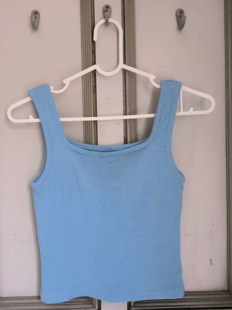 Blue Square Neck Tank