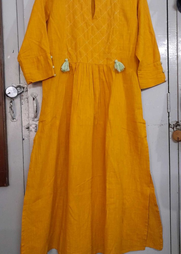 Idalia Yellow A Line Kurta Set