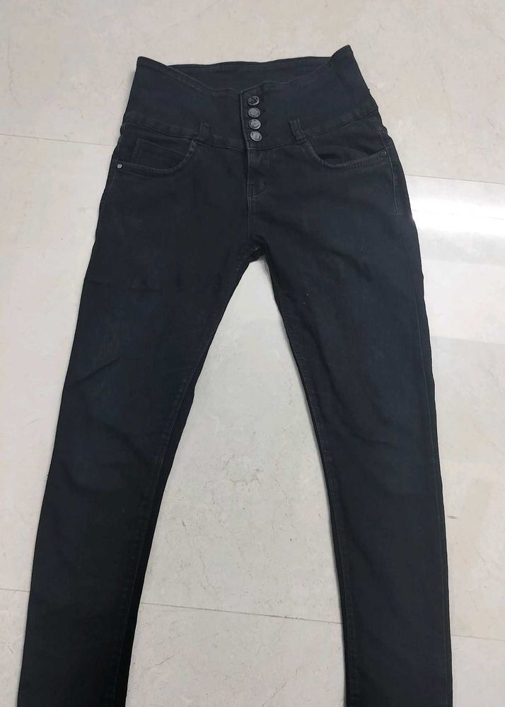 High Waist Black Jeans