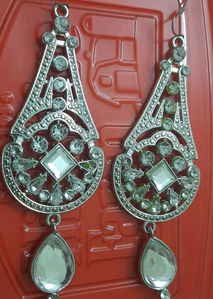 Clearance .Teardrop Earrings Silver Color