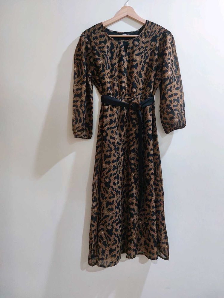 Animal Print Midi Dress