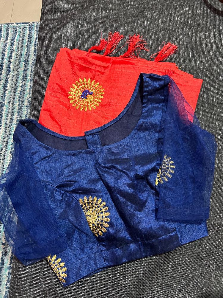 Silk blend Saree With Blouse