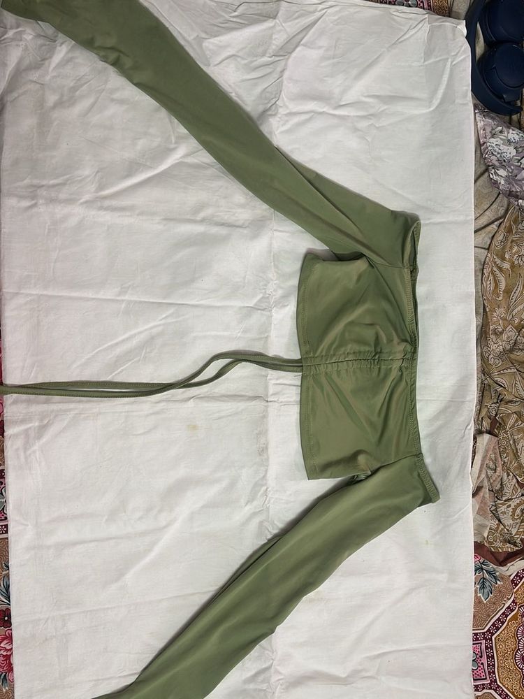 Olive Green Crop Top