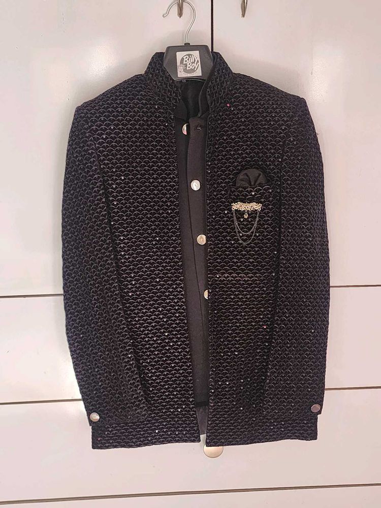 beautiful black sherwani for little champs