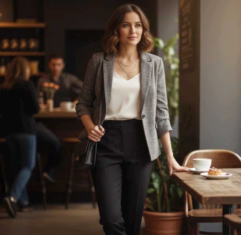 H&amp;M Ruched Sleeve Blazer