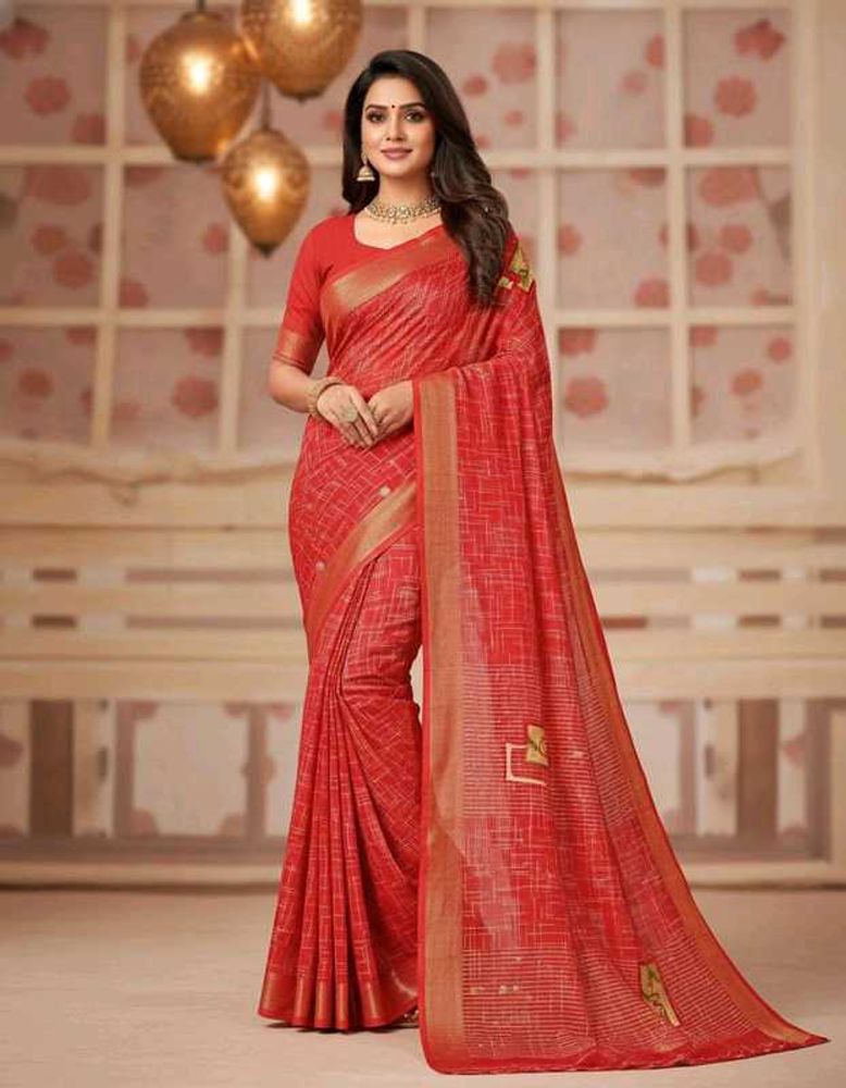 Red Designer Saree