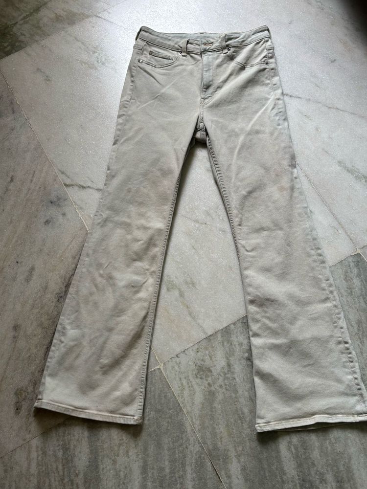 Flare Leg Jeans - Faded Blue