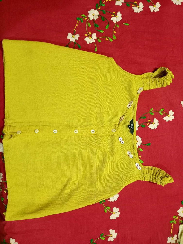 Yellow Button-Down Tank Top