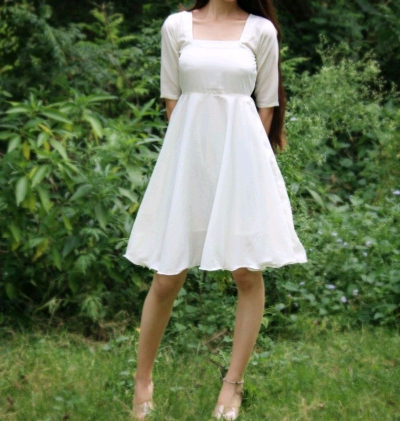 White Floral Party Dress