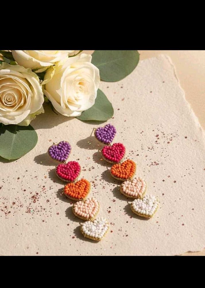 Colorful Heart Drop Earrings