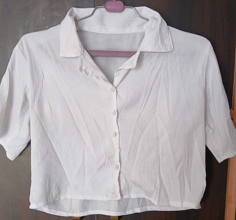 White Button-Down Top