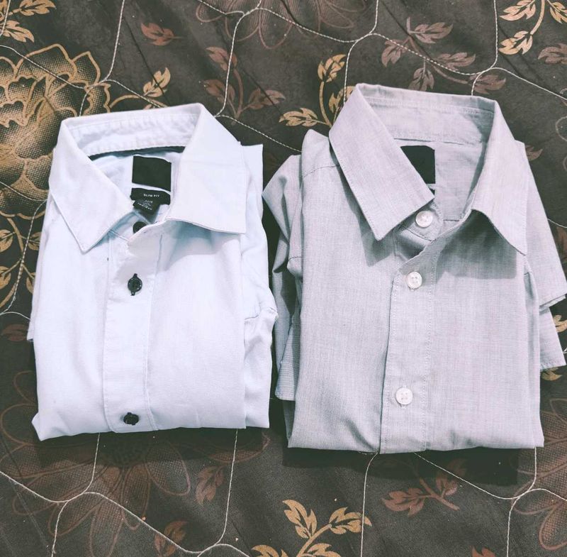 Combo of 2 H&amp;M Shirts. Grey and Blue.