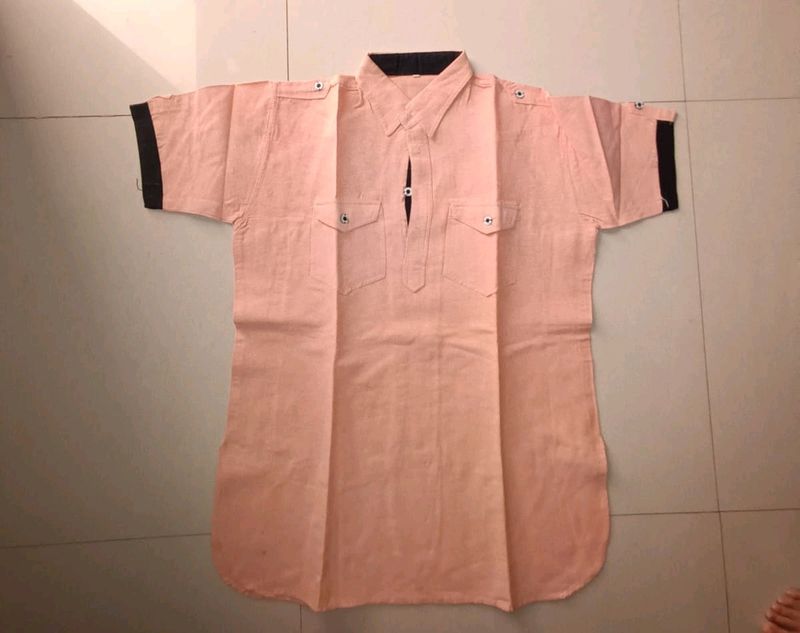 Designer Pathani Style Khadi Cotton Short Shirt 👕