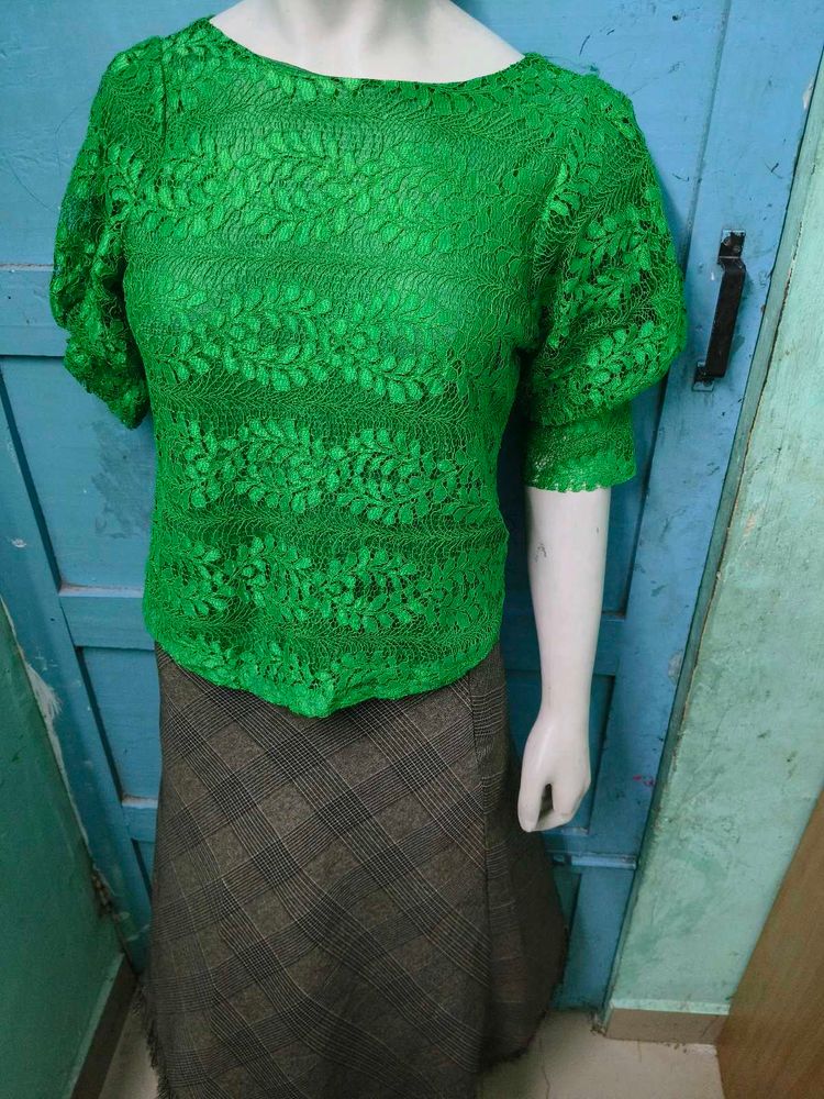 Green Lace Top