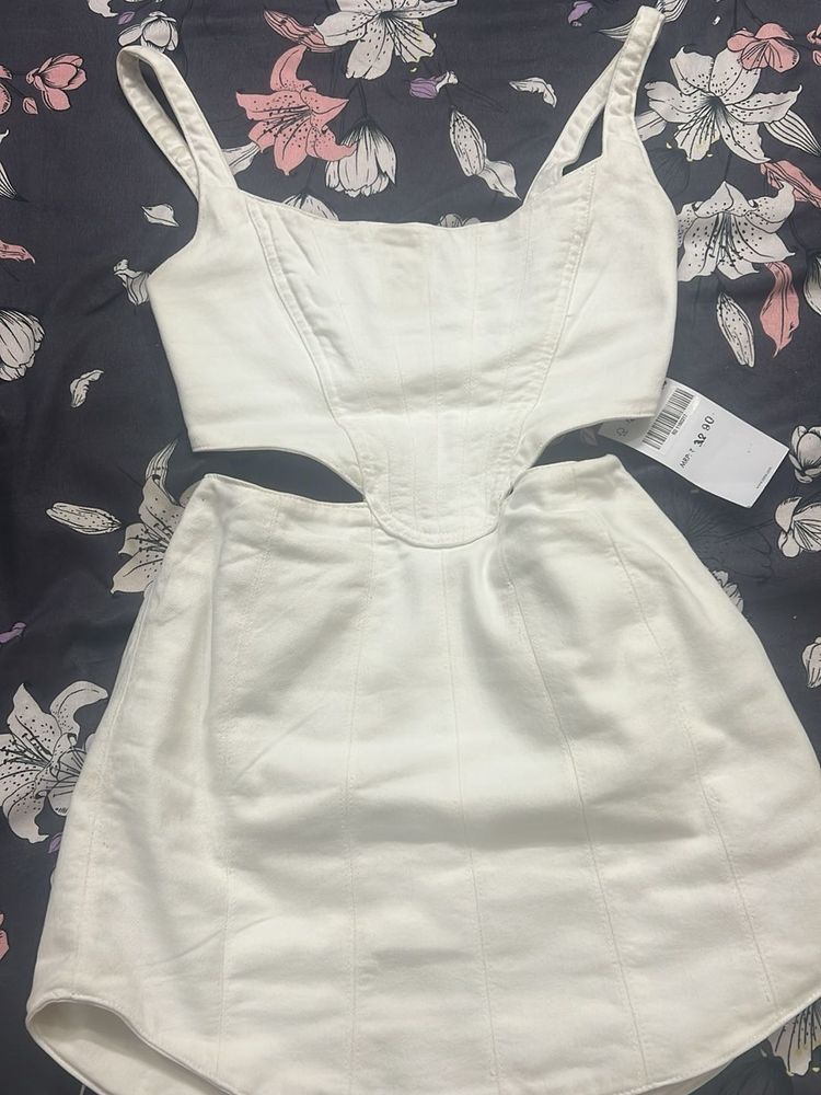 ZARA White Cutout Mini Dress