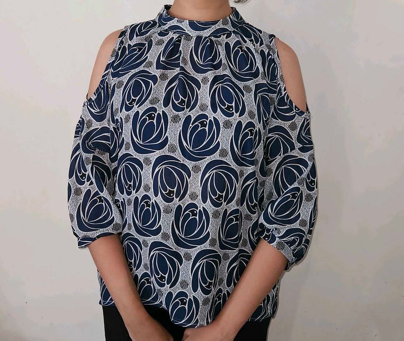 Floral Cold Shoulder Top