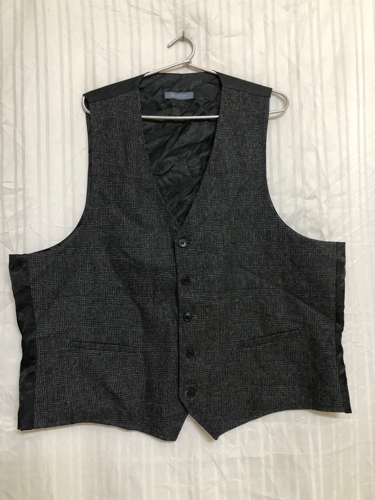 Madison Black Wool Waistcoat