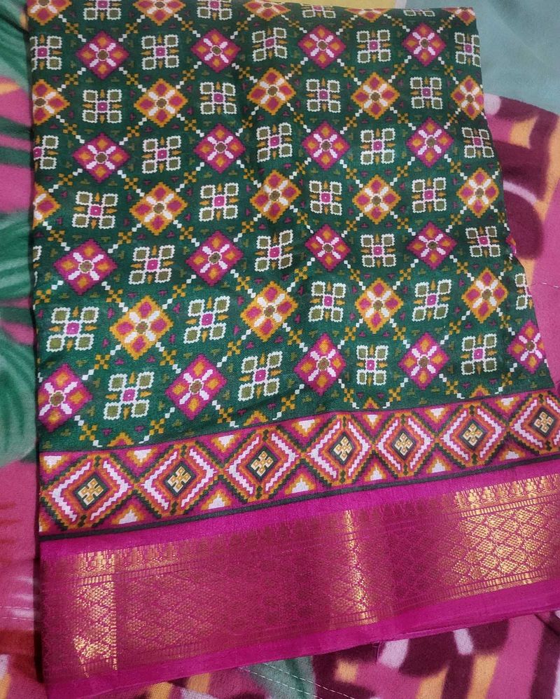 Green Patterned Saree
