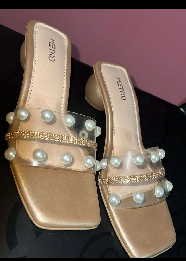 Metro Pearl Embellished Heels