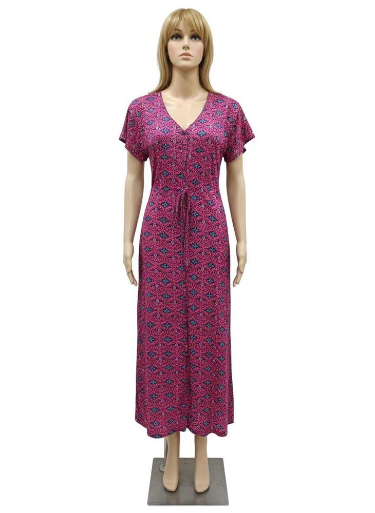 Patterned Maxi Nighty -M Size