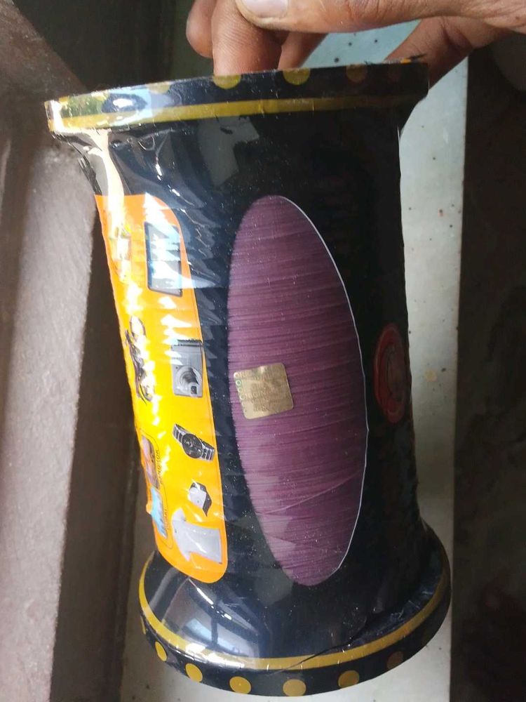 Purple Plastic Manjha With Golden Chip Medium