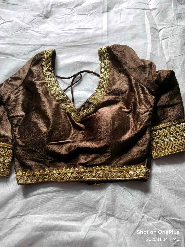 New Elegant Brown Blouse