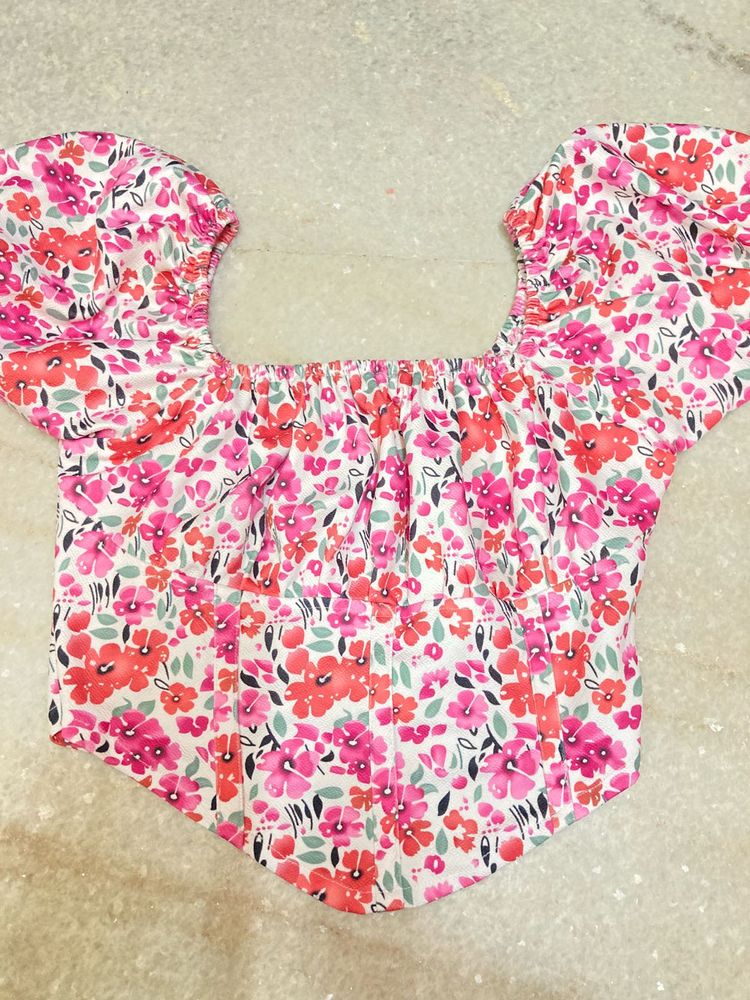 Floral Print Crop Top