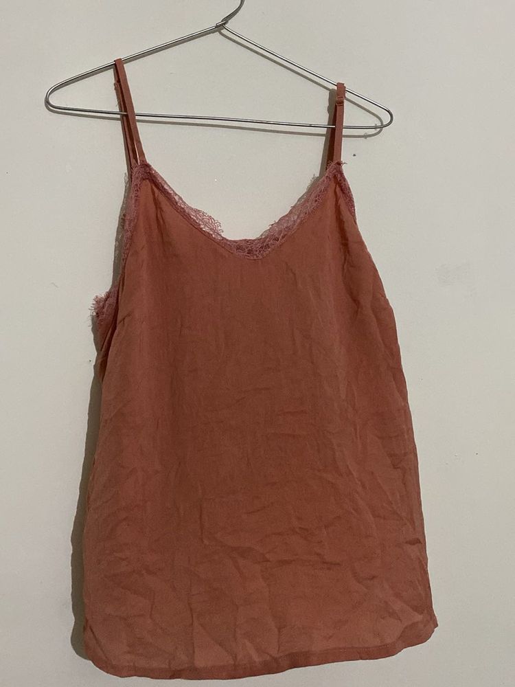 Cute Lace Trim Cami Top