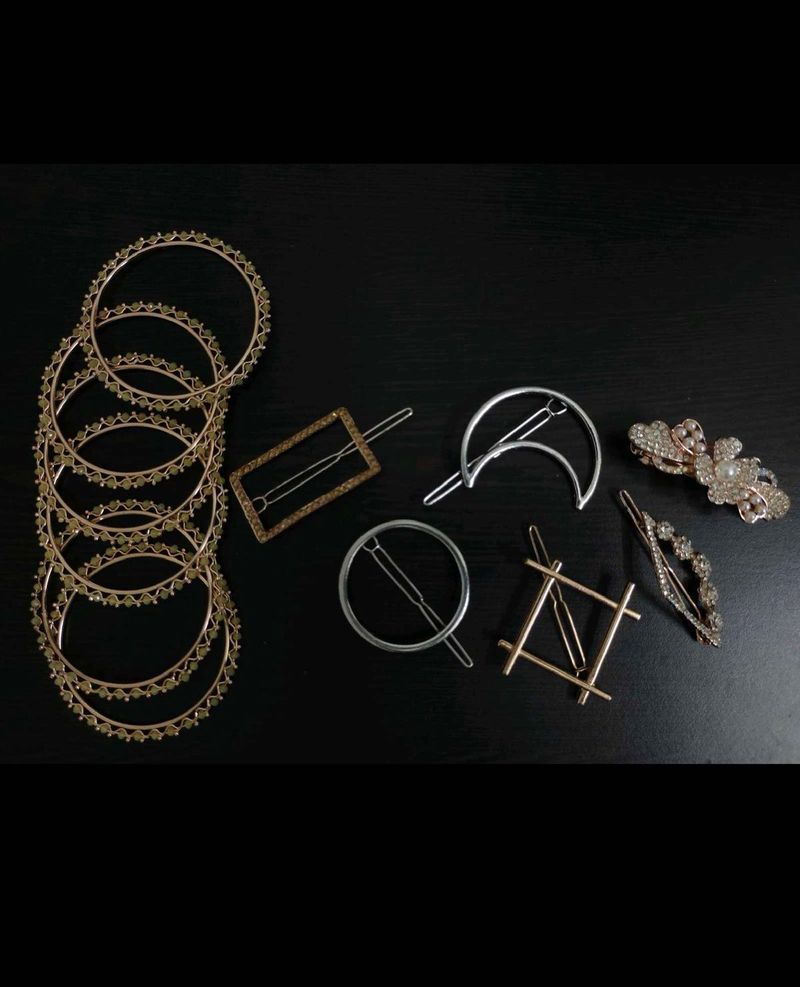 Hair Accessories Bundle( Clips And Bangles)