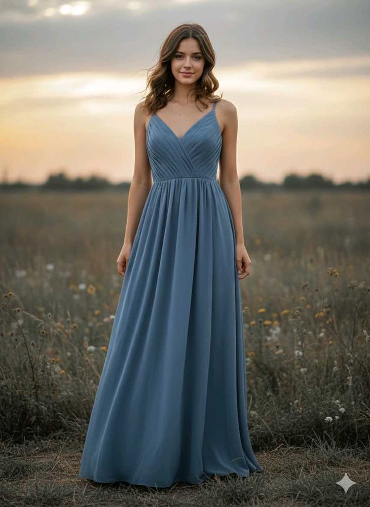 Elegant Blue Maxi Dress