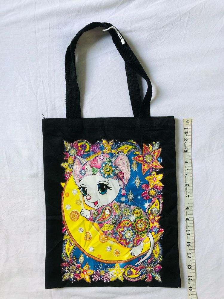Cute Cartoon Embellished Tote Bag