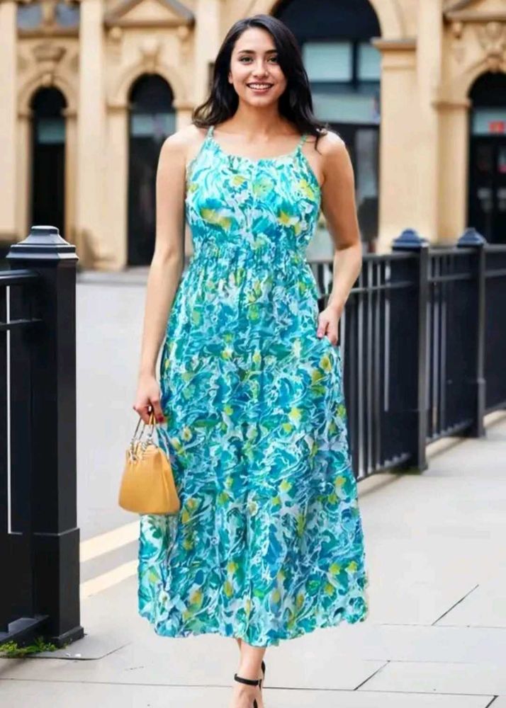Floral Print Maxi Dress-xl 42 bust