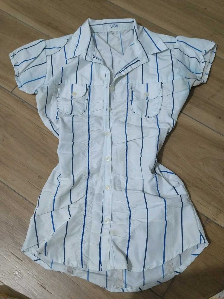 Striped White Shirt