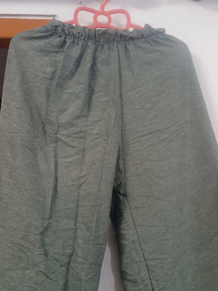 Olive Green Wide Leg Pants