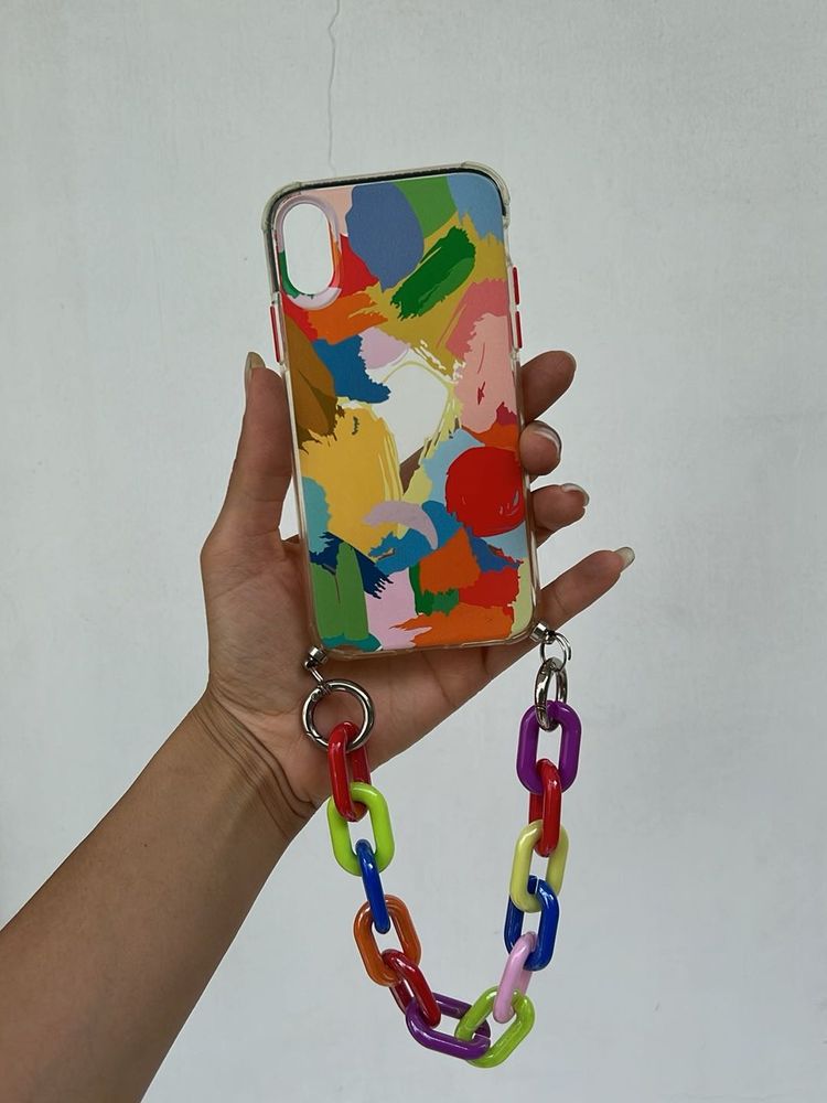 Iphone 10S Abstract Case with Chain