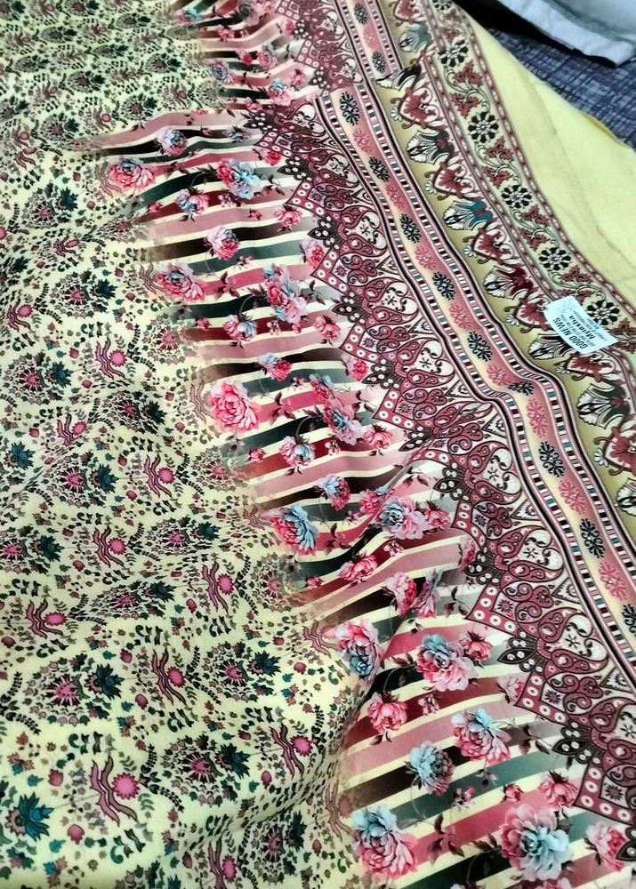 Yellow Colour Unstitched Suit