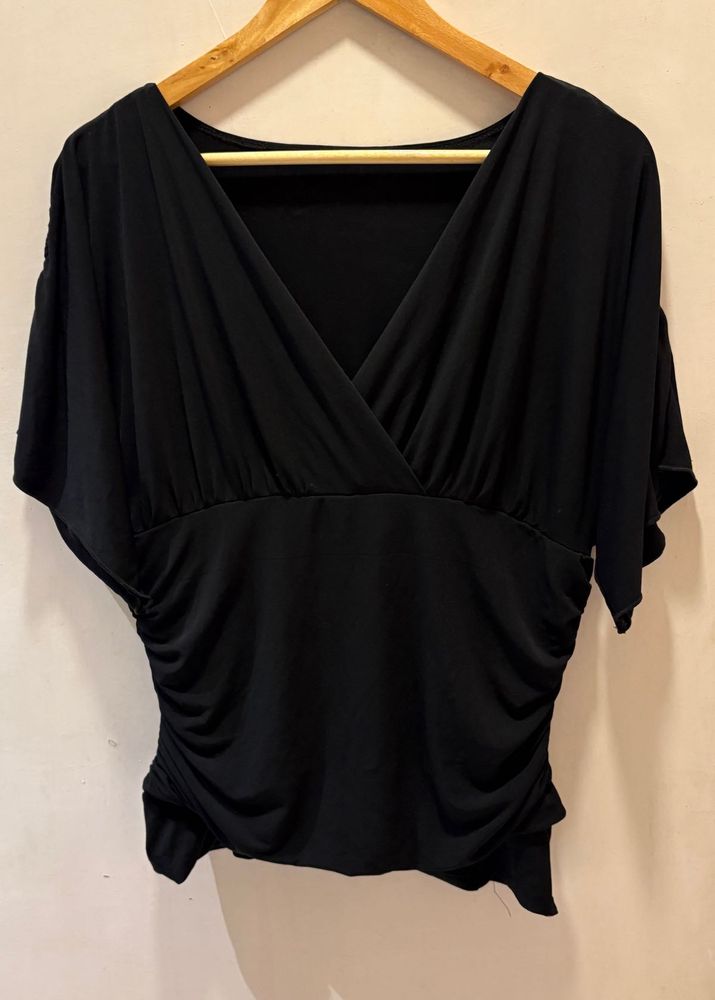 Chic Black V-Neck Top